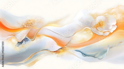 Serene Bloom,Whispers of Spring,Celestial Garden,Abstract Floral Design,Shimmering Petals