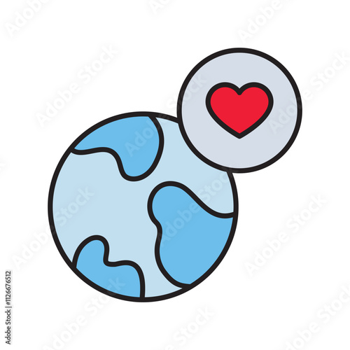love color line icon with white background vector stock illustration