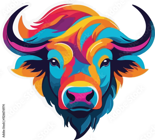 Buffalo Illustration vector design, Buffalo Logo and icon design