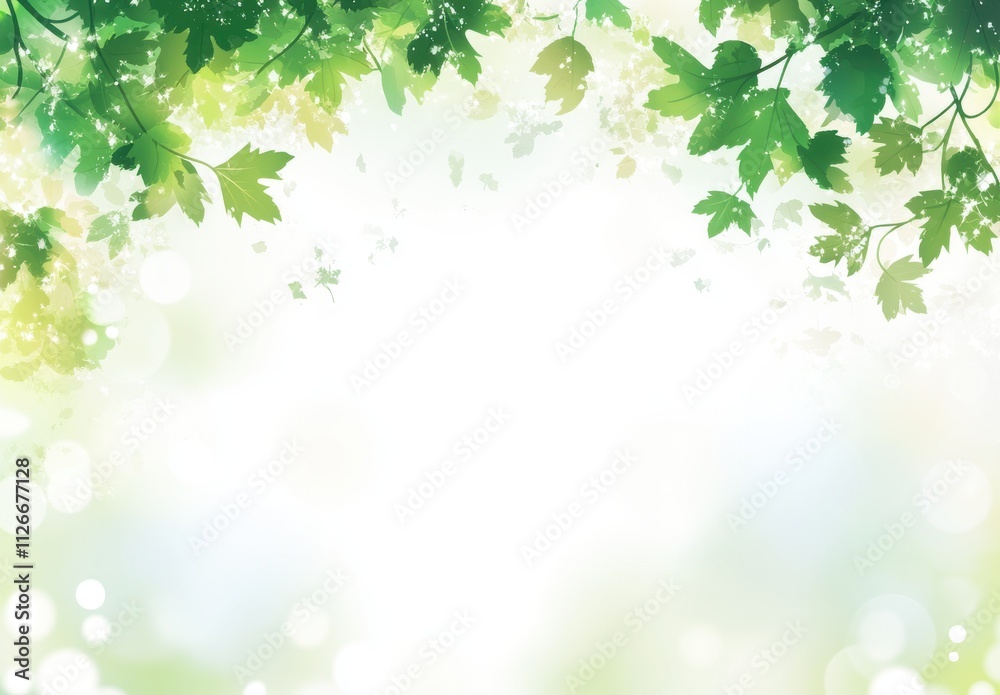Lush Green Leaves Framing a Soft Blur Background with Bokeh Effect for Nature Inspired Designs and Fresh Spring Themes Lush Green Leaves Framing a Soft Blur Background with Bokeh Effect for Nature Inspired Designs and Fresh Spring Themes