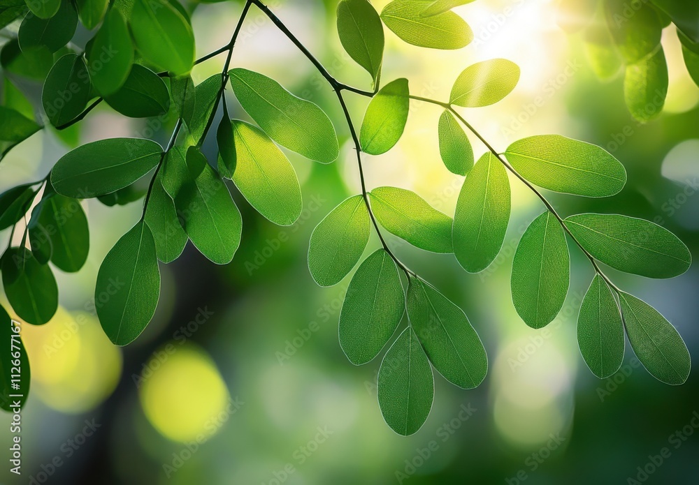 Lush Green Leaves Backlit by Sunlight Creating a Serene Natural Background for Relaxation and Calmness in Nature Photography Lush Green Leaves Backlit by Sunlight Creating a Serene Natural Background for Relaxation and Calmness in Nature Photography