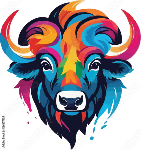 Buffalo head Illustration vector design