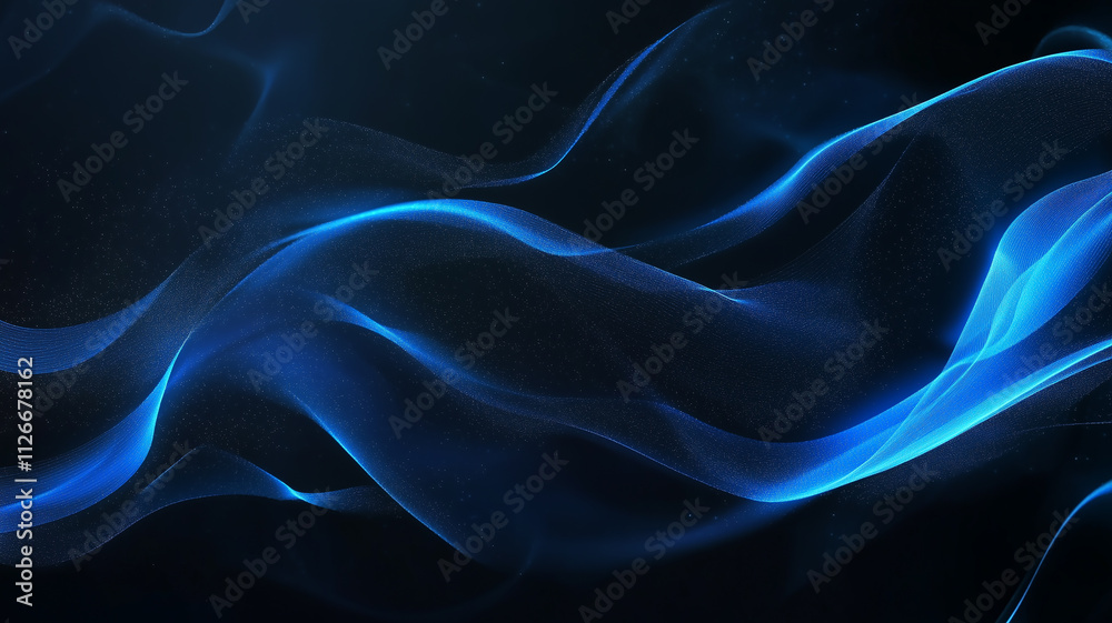 Obraz premium Abstract Futuristic Blue Wave Light Flow Background