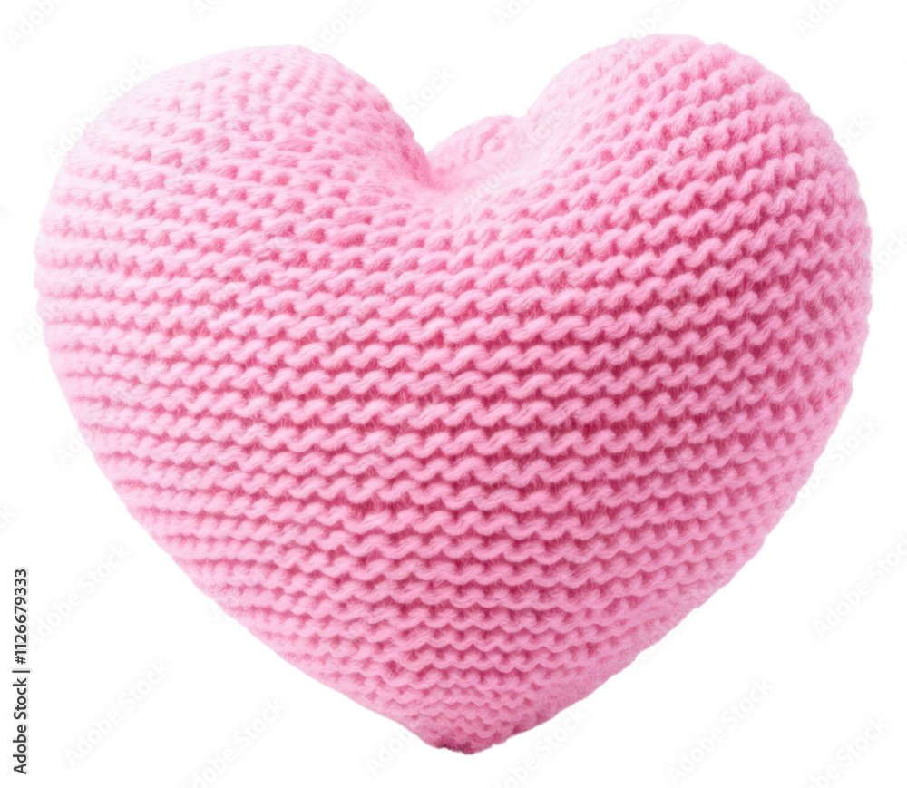 Pink knitted heart shape Pink knitted heart shape