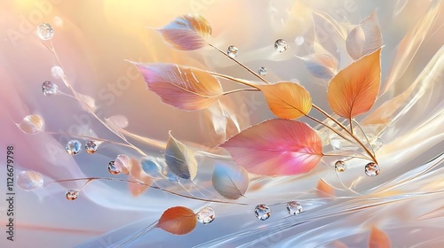 Serene Bloom,Whispers of Spring,Celestial Garden,Abstract Floral Design,Shimmering Petals