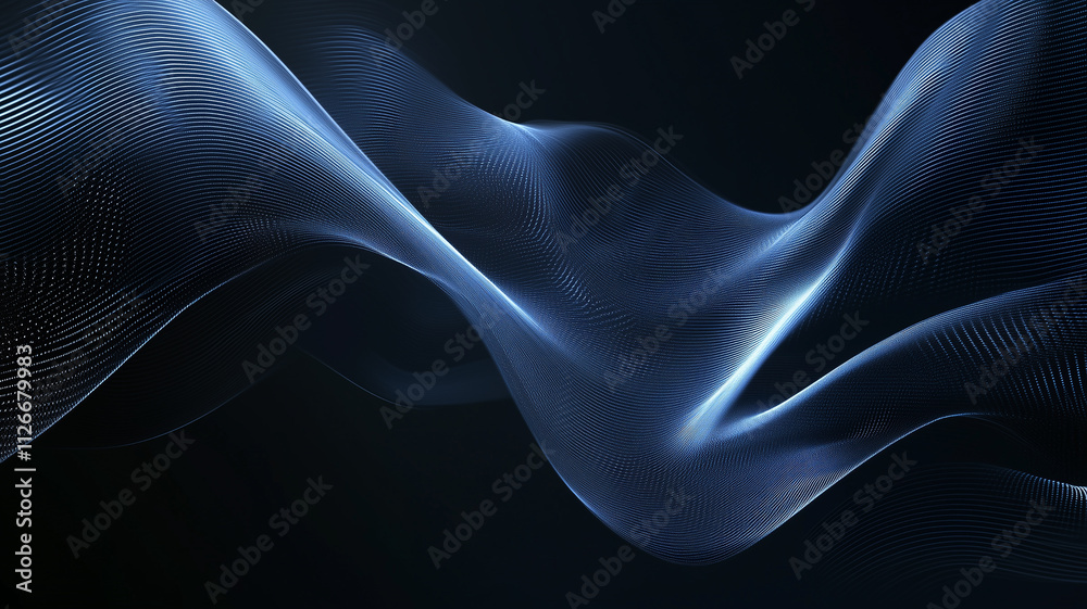 Obraz premium Abstract Futuristic Blue Wave Light Flow Background