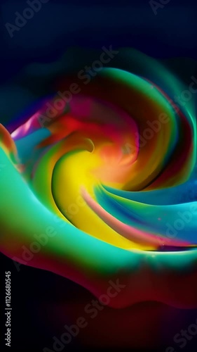 Animation of floating particles in a smooth, slow wave pattern, evoking a sense of peaceful breathing in sync with their rise and fall