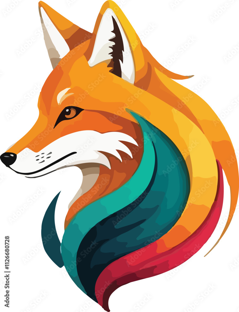 Obraz premium Colorful Fox Illustration vector design