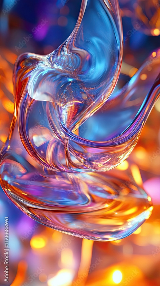 Obraz premium Abstract Colorful Liquid Swirls and Glowing Lights