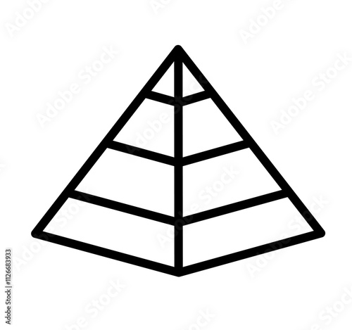 pyramid icon vector on white background