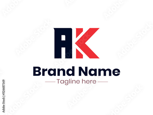 AK logo design template vector illustration, AK letter monogram Elegant logo