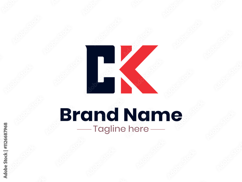 CK initial monogram with letter creative logo CK initial monogram with letter creative logo