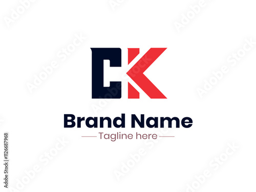 CK initial monogram with letter creative logo