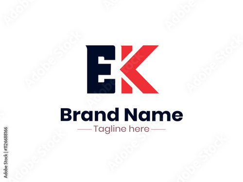 EK logo design template vector illustration, EK letter monogram Elegant logo