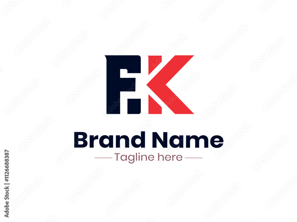 FK initial monogram with letter creative logo FK initial monogram with letter creative logo