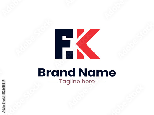 FK initial monogram with letter creative logo