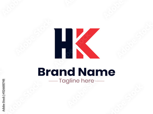 HK logo design template vector illustration, HK letter monogram Elegant logo

