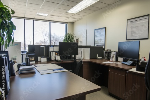 A clean office desk with branded merchandise samples.