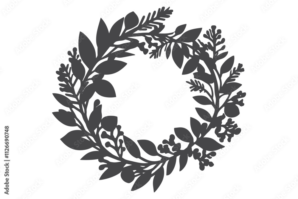 Fototapeta premium Christmas Clipart, Elegant Christmas Elements for Cricut and Silhouette, Festive Christmas Elements SVG Cut File