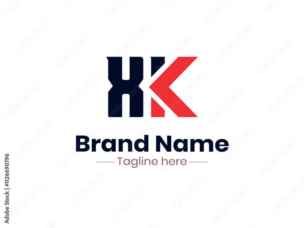 XK initial monogram with letter creative logo XK initial monogram with letter creative logo