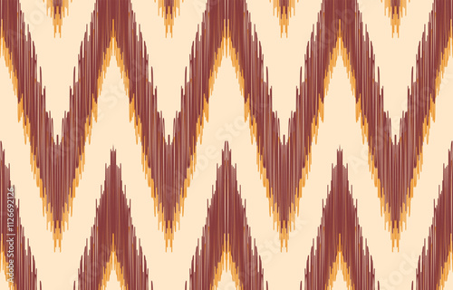 Geometric ethnic oriental ikat seamless pattern  color oriental. Aztec ornament print. Design for background ,curtain, carpet, wallpaper, clothing, wrapping, Batik, vector illustration.