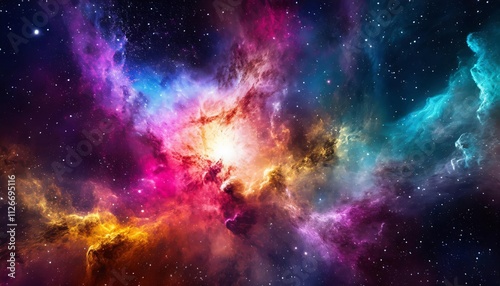 Wallpaper Mural Stunning Colorful Space Galaxy and Supernova Nebula Background A Captivating Visual of Cosmic Wonders, Perfect for Astronomical Themes, Science Projects, and Artistic Inspirations Torontodigital.ca