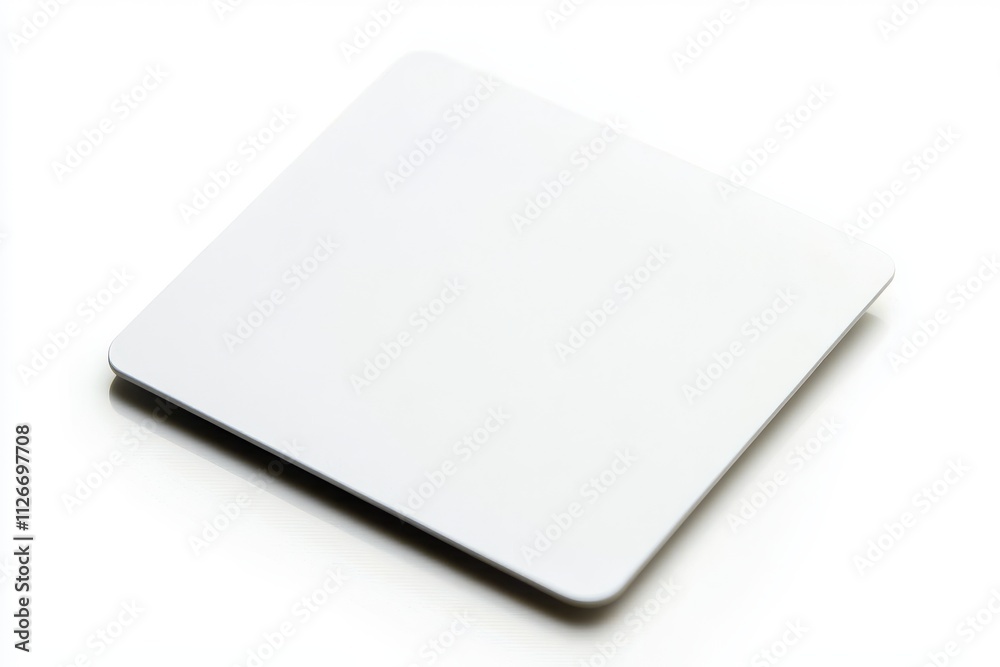 Minimalistic white credit card with rounded edges isolated on white background, ideal for finance and branding themes Minimalistic white credit card with rounded edges isolated on white background, ideal for finance and branding themes