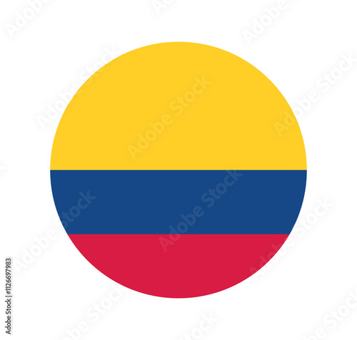 Vector Colombia National Flag icon. Round flag of Colombia on White Background. Free Download Vector Colombia National Flag icon. Round flag of Colombia on White Background. - GFXLoad