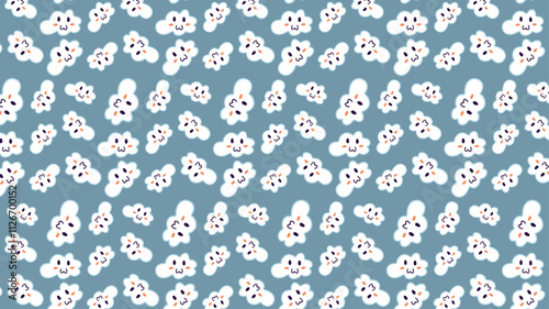 Background Cute Clouds in an Abstract Aesthetic Pattern Design