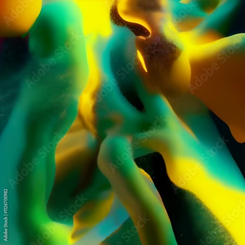 Animation of floating particles in a smooth, slow wave pattern, evoking a sense of peaceful breathing in sync with their rise and fall