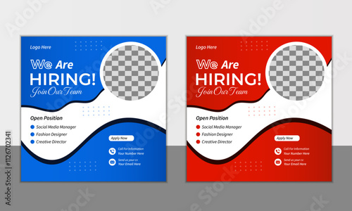 We are Hiring Job post social media design,  Announcement Job vacancies or job hiring templates.