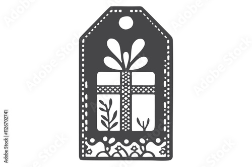 Christmas Gift Tag SVG Cut File, Holiday Gift Tags Vector Design for Cricut & Silhouette, 