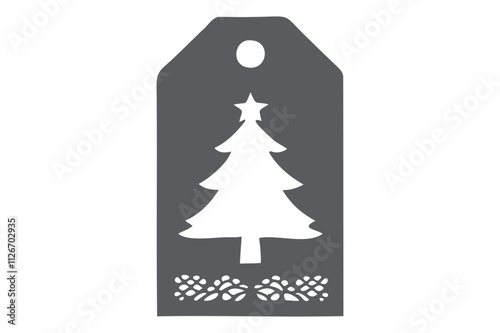 Christmas Gift Tag SVG Cut File, Holiday Gift Tags Vector Design for Cricut & Silhouette, 