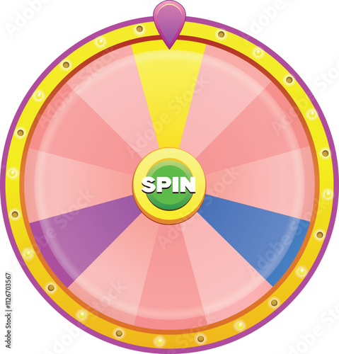Fortune wheel vector illustration. Gambling game chances. Casino roulette 3d object background