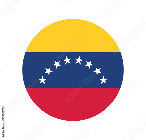 Free Download Vector Venezuela National Flag icon. Round flag of Venezuela on White Background. - GFXLoad