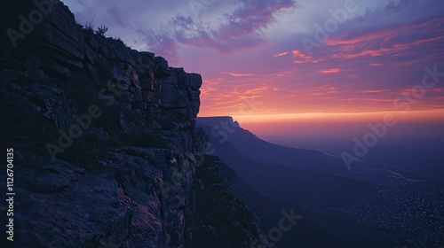 Witness the dramatic beauty of table mountain sunset landscape photography in cape town's natural environment