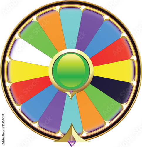 Fortune wheel vector illustration. Gambling game chances. Casino roulette 3d object background