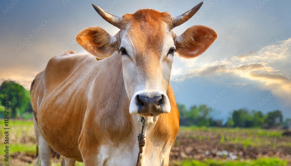 Isolated Cow on White Background A Beautiful Representation of Dairy Farming and Livestock, Perfect for Agricultural Themes, Educational Purposes, and Creative Projects in Animal Husbandry. Isolated Cow on White Background A Beautiful Representation of Dairy Farming and Livestock, Perfect for Agricultural Themes, Educational Purposes, and Creative Projects in Animal Husbandry.