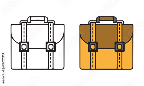 Bold and Minimal Line and Flat Vector Bag Icons