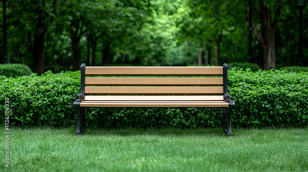 An old bench in a public park in France An old bench in a public park in France