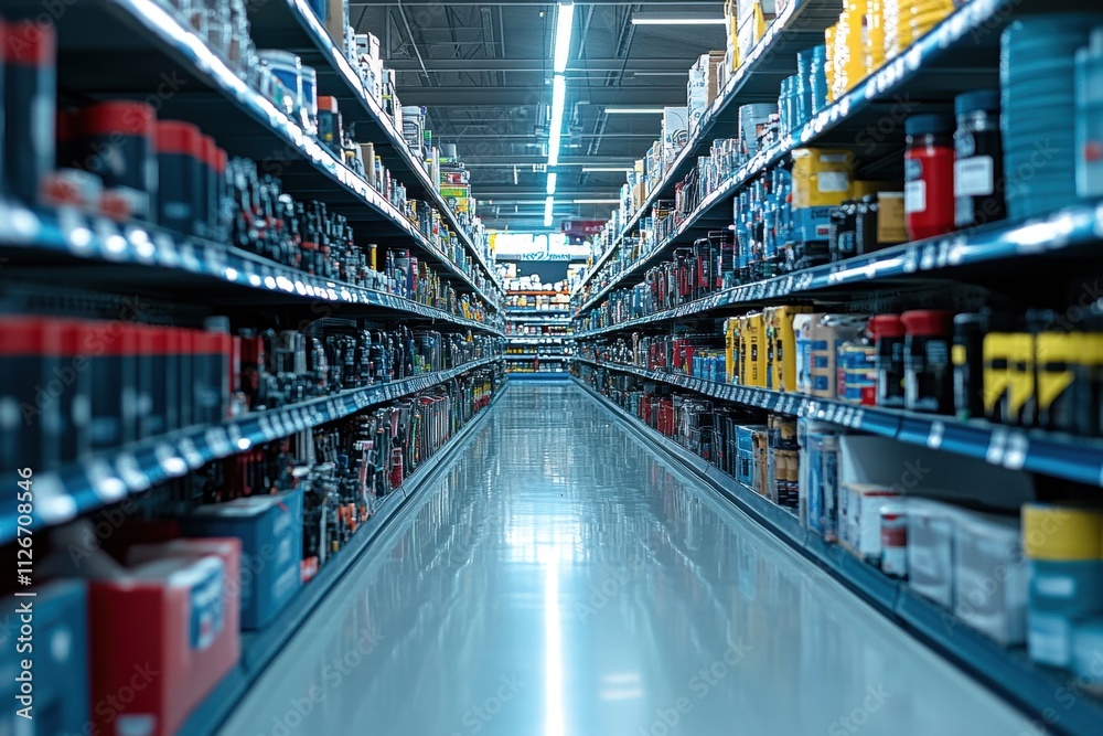 Aisles of Auto Parts Store