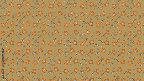 Background Artistic Leaf and Flower Design for Home Decor.