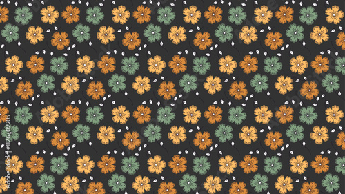 Background Contemporary Floral Motifs with Aesthetic Touch