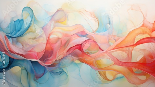 Abstract Pastel Swirls of Color and Light