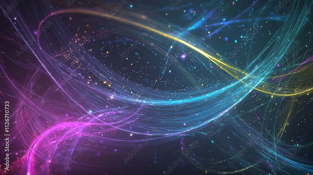 Obraz premium A colorful, swirling galaxy of stars and planets