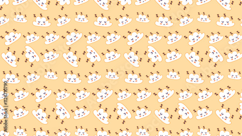 Background Cute Cloud Design in Abstract Aesthetic Pattern