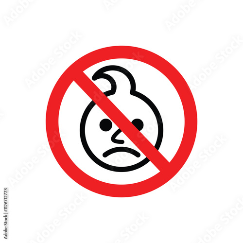 classic not for keep away from children babies symbol not allowed permitted sign symbol simple vector isolated on transparent background