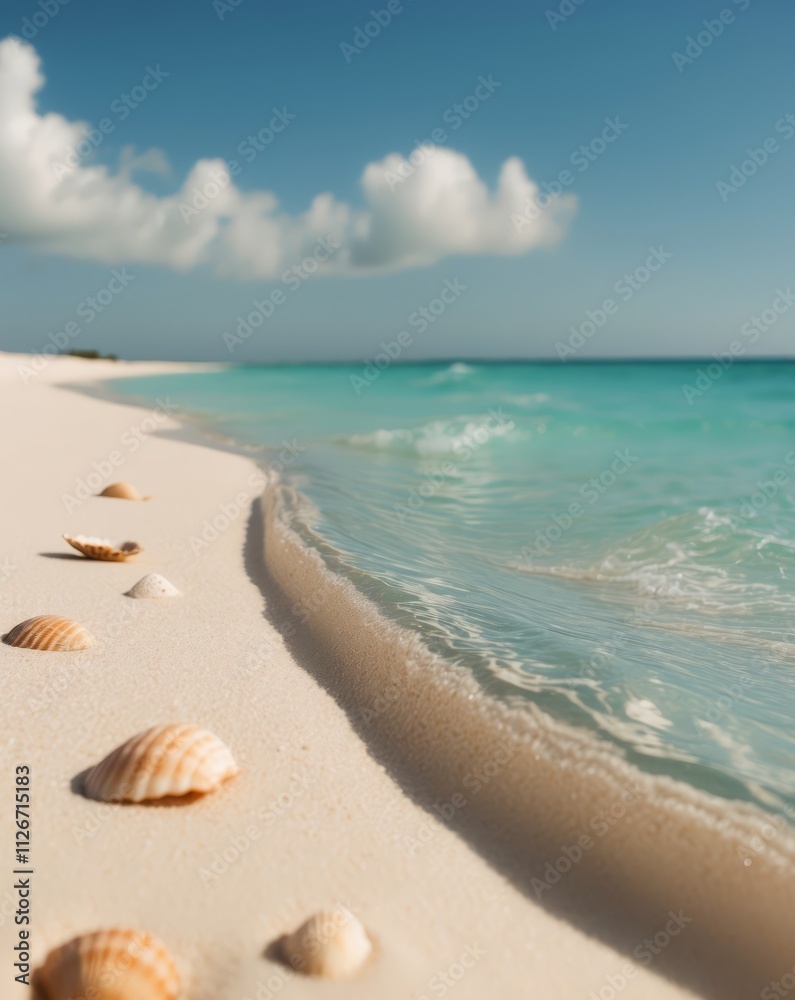 Soft sand meets clear blue water creating a perfect spot for relaxation and unwinding by the shore Soft sand meets clear blue water creating a perfect spot for relaxation and unwinding by the shore