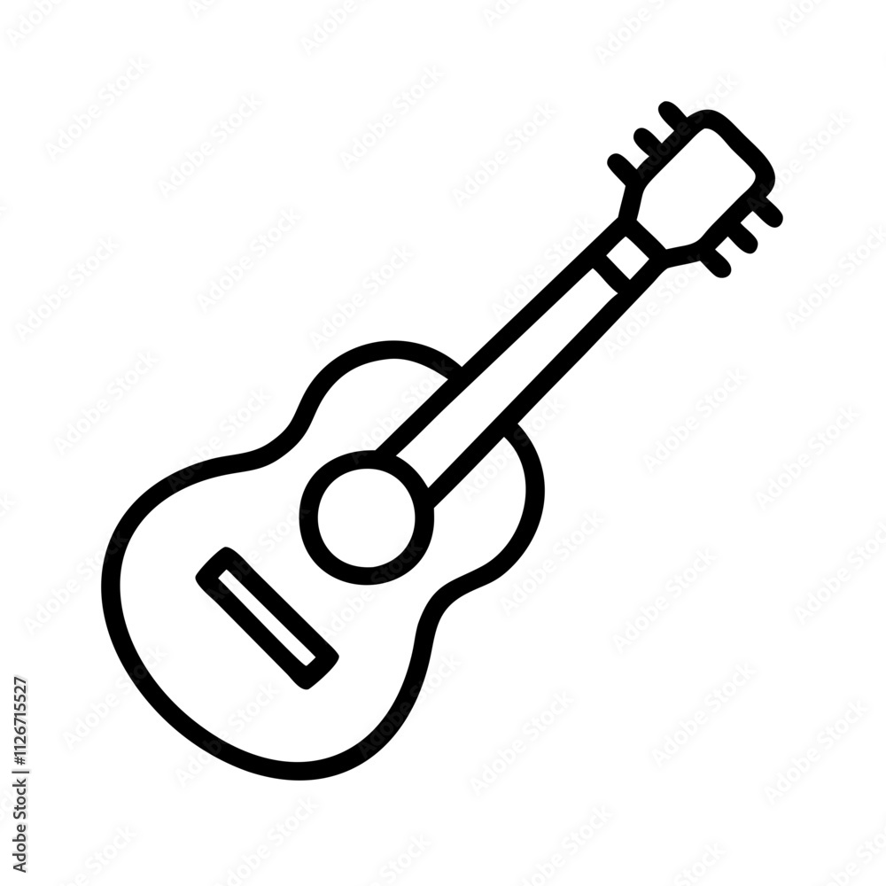 guitar icon, music vector icon, entertainment vector icon - black outline icon of guitar symbolizing music, entertainment, and musical in simple design. guitar icon, music vector icon, entertainment vector icon - black outline icon of guitar symbolizing music, entertainment, and musical in simple design.