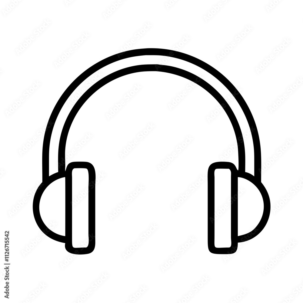 headphones icon, music vector icon, entertainment vector icon - black outline icon of headphones symbolizing music, entertainment, and musical in simple design. headphones icon, music vector icon, entertainment vector icon - black outline icon of headphones symbolizing music, entertainment, and musical in simple design.